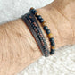 Multi Strap with Natural Stones Leather Bracelets for Men