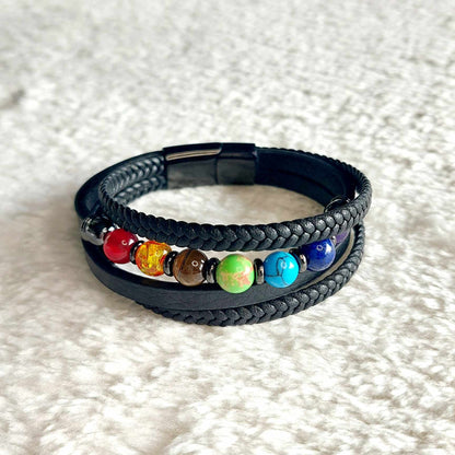 Chakra in Leather Bracelets for Men and Women