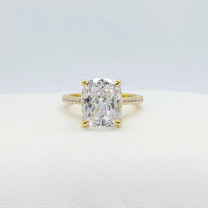 Sona Diamond 6ct Ring in Gold Plated Sterling Silver Lab Created