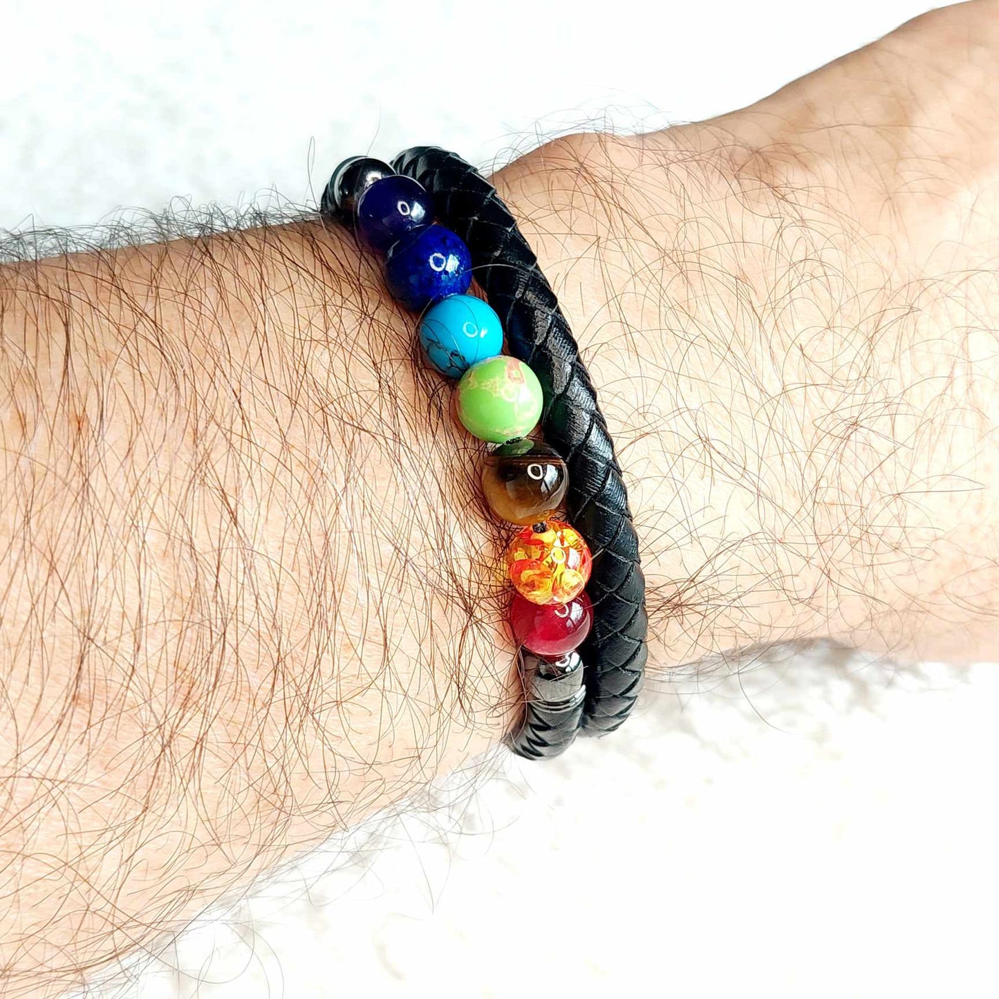 Chakra in Leather Bracelets for Men and Women