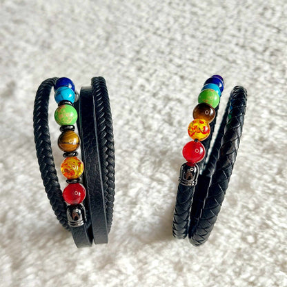 Chakra in Leather Bracelets for Men and Women