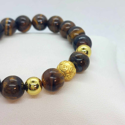 Natural Tiger Eye Bracelet in 10-12mm Stones