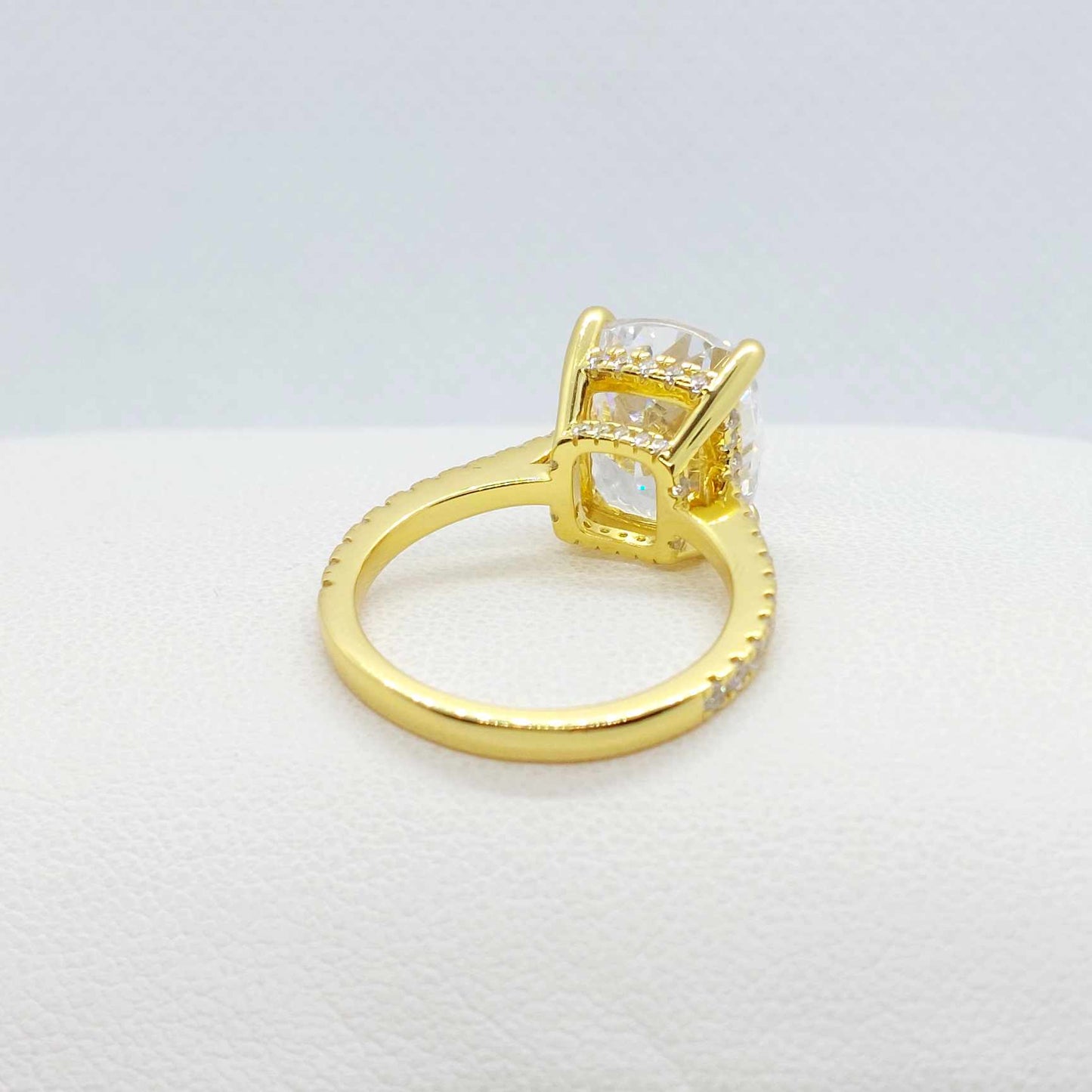 Sona Diamond 6ct Ring in Gold Plated Sterling Silver Lab Created