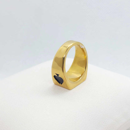Ace of Spades Ring in Gold Plated Stainless Steel