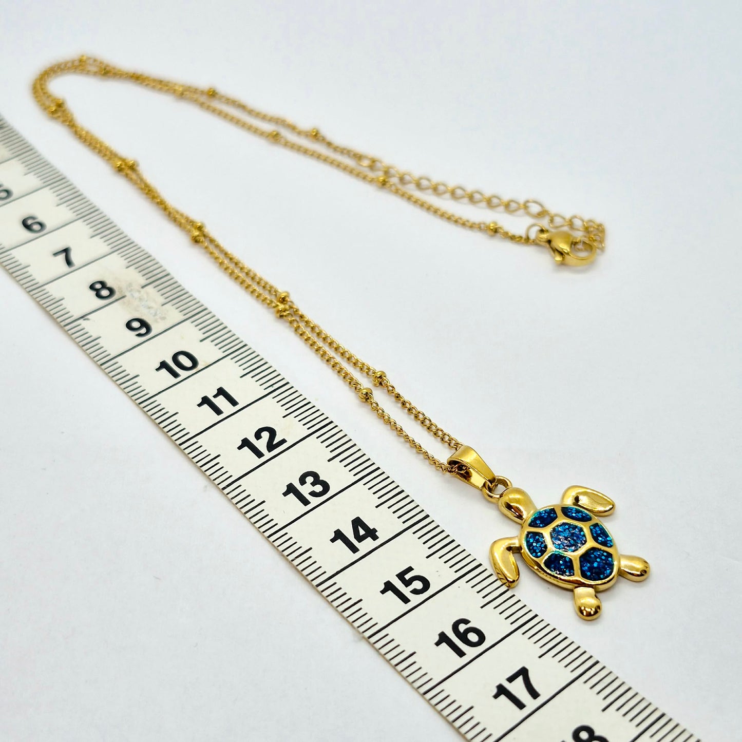 Turtle Pendant with Chain Necklace in Gold Platted Stainless Steel