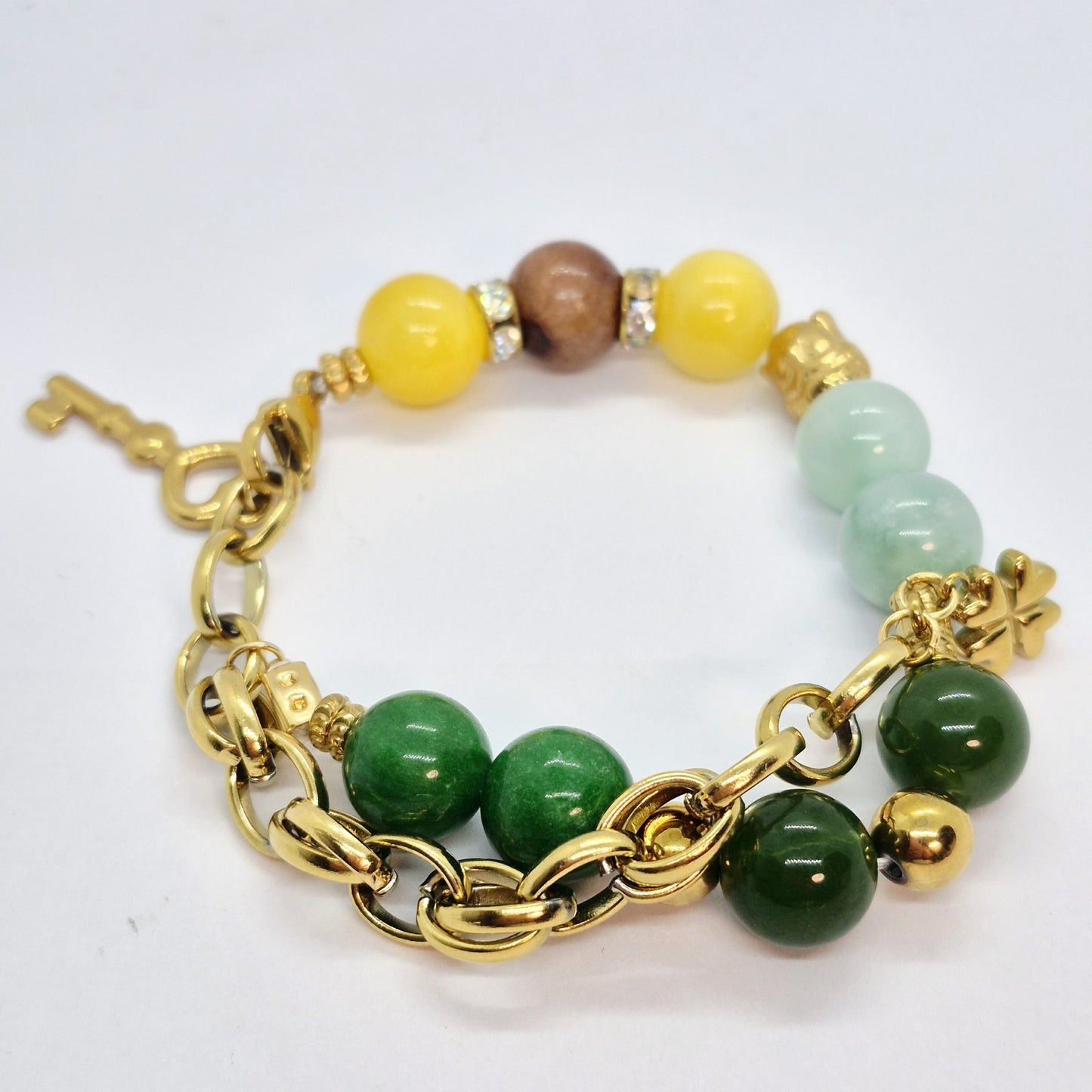 Natural Mixed Jade Bracelet in 12mm Stones