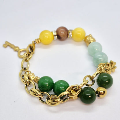 Natural Mixed Jade Bracelet in 12mm Stones
