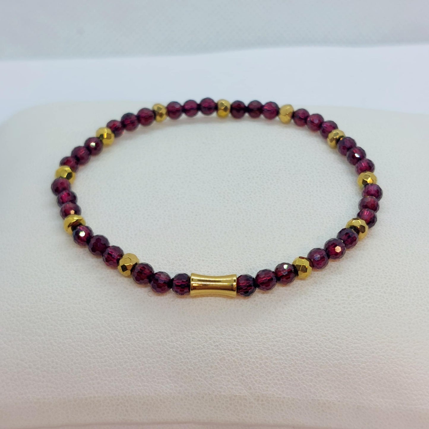 Natural Garnet Stone Bracelet with 4mm Stones