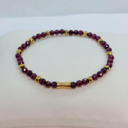 Natural Garnet Stone Bracelet with 4mm Stones