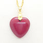 Vermilion Cinnabar Heart Pendant with Stainless Steel Necklace