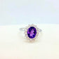 Natural Amethyst Ring with 2ct Stone in Sterling Silver