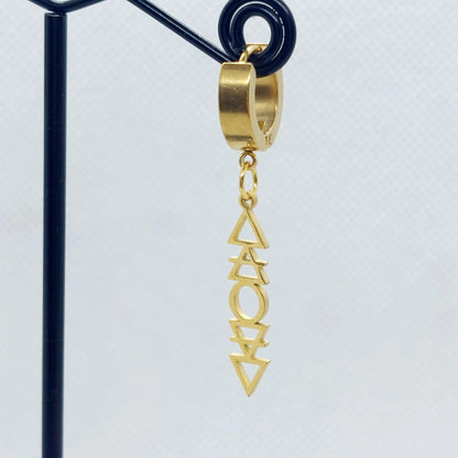 Earth, Wind, Fire & Water Symbol Hoop Earrings in Gold Plated Stainless Steel