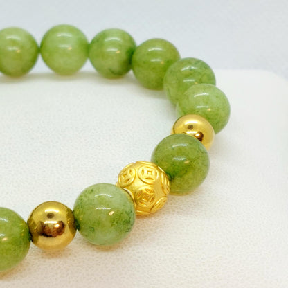 Natural Peridot Bracelet with 10mm Stones