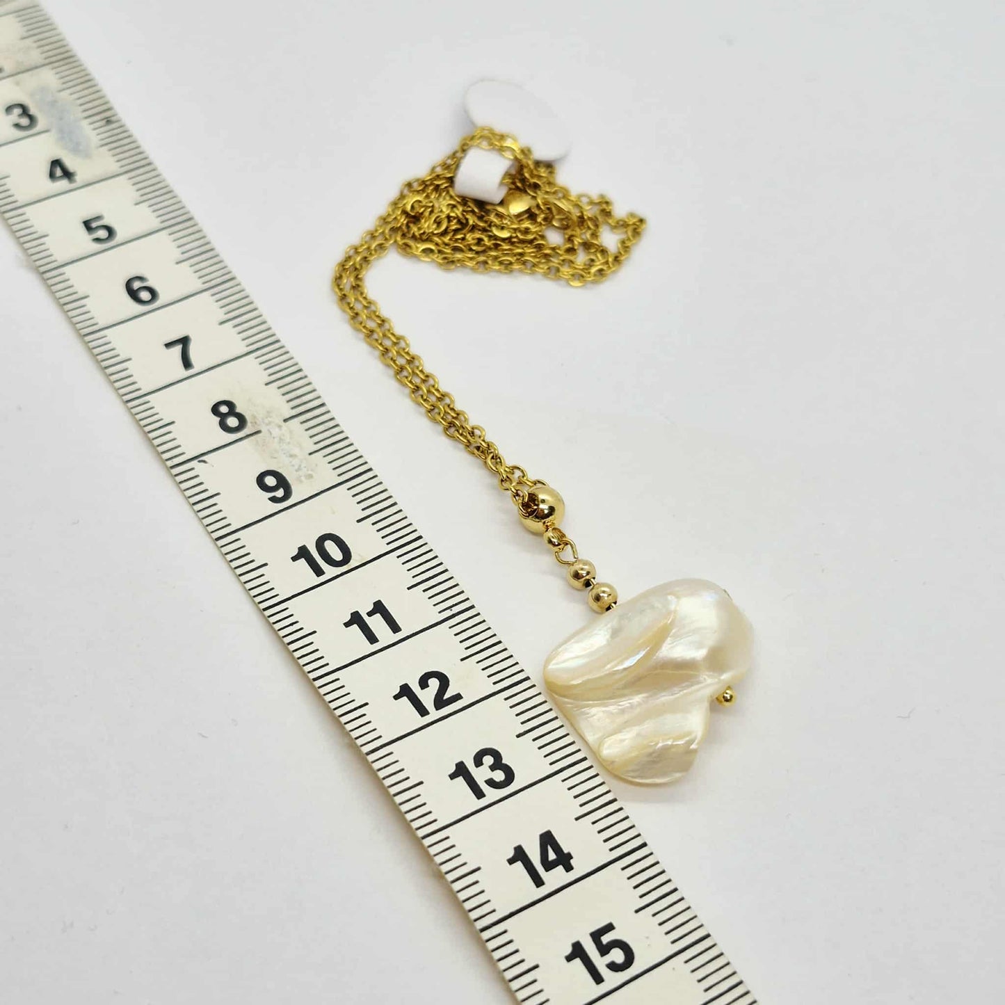Natural Baroque Pearl Pendant with Gold Plated Chain Necklace