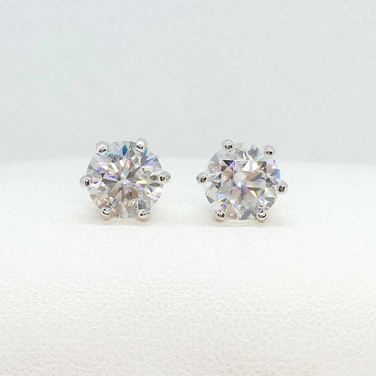Moissanite 2ct Diamond Earrings in Sterling Silver
