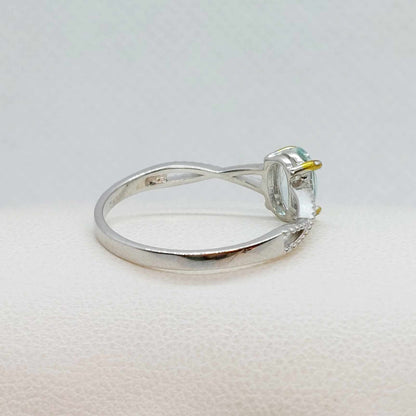 Natural Aquamarine 1ct Ring in Sterling Silver