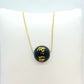 Natural Obsidian Choker Pendant with Gold Plated Stainless Steel Chain Necklace