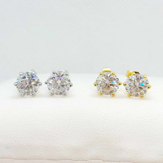 Moissanite 2ct Diamond Earrings in Sterling Silver