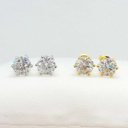 Moissanite 2ct Diamond Earrings in Sterling Silver