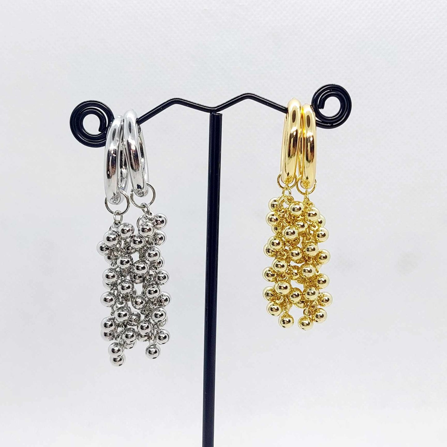 Hoop Dangle Earrings in Gold Plated Stainless Steel