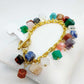 Natural Mixed Stone Bracelet in 10-12mm Stones with Stainless Steel Chain