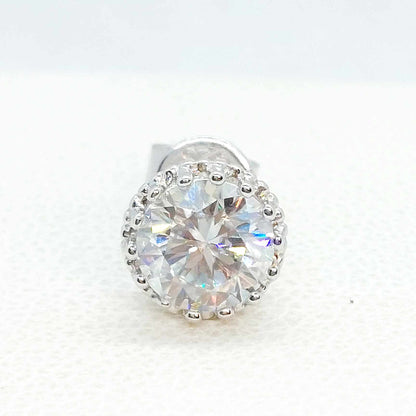Moissanite 1ct Diamond Earrings in Sterling Silver