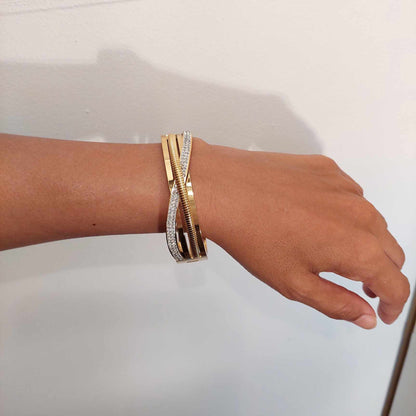 Bangle Bracelet in Gold Plated Stainless Steel