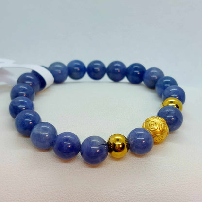 Natural AAA Tanzanite Stone Set in Stainless Steel Gold Plated