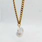 Natural Large Baroque Pearl Pendant in Gold Plated Stainless Steel