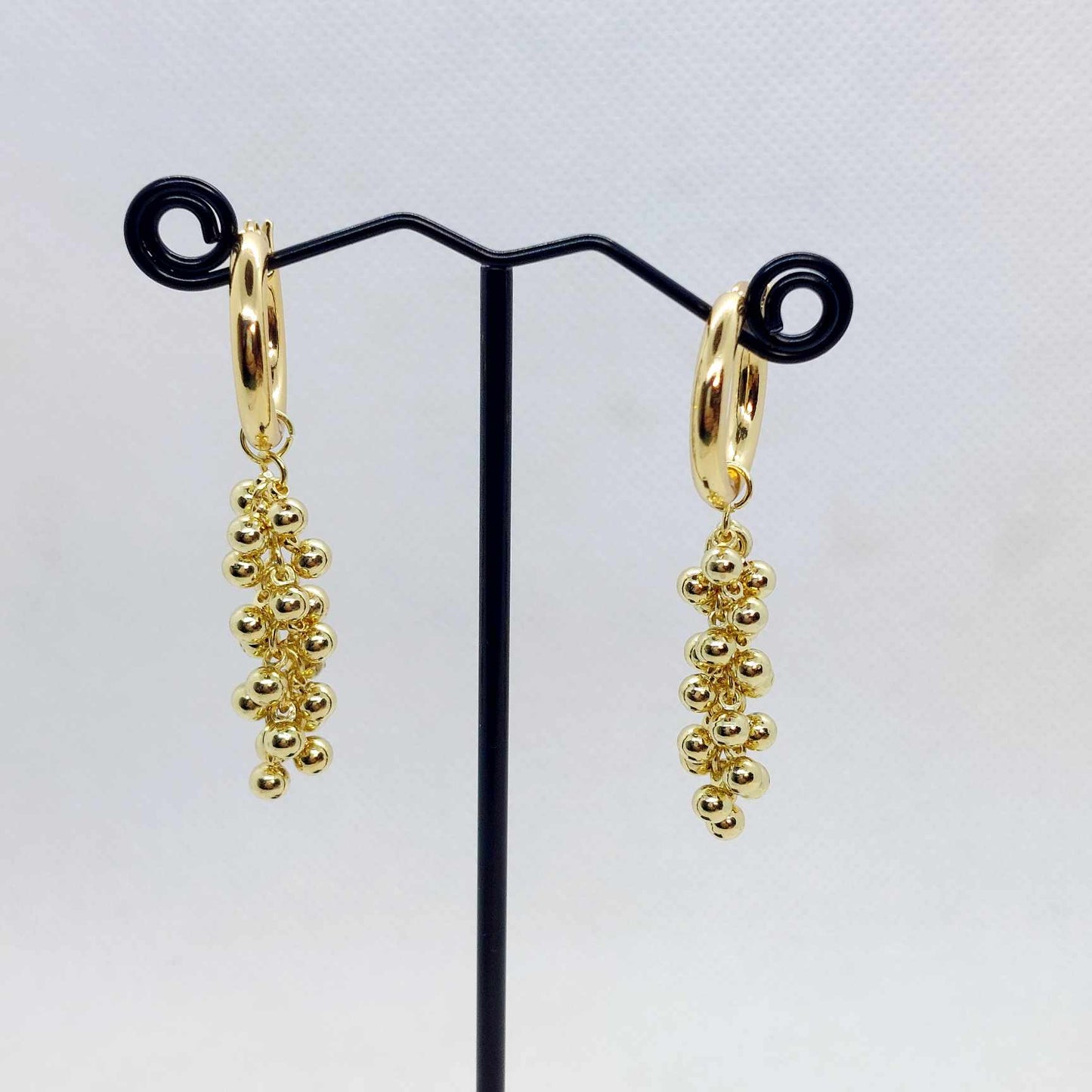 Hoop Dangle Earrings in Gold Plated Stainless Steel