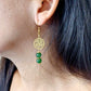 Natural Hetian Jade Dangle Earrings in Gold Plated Stainless Steel