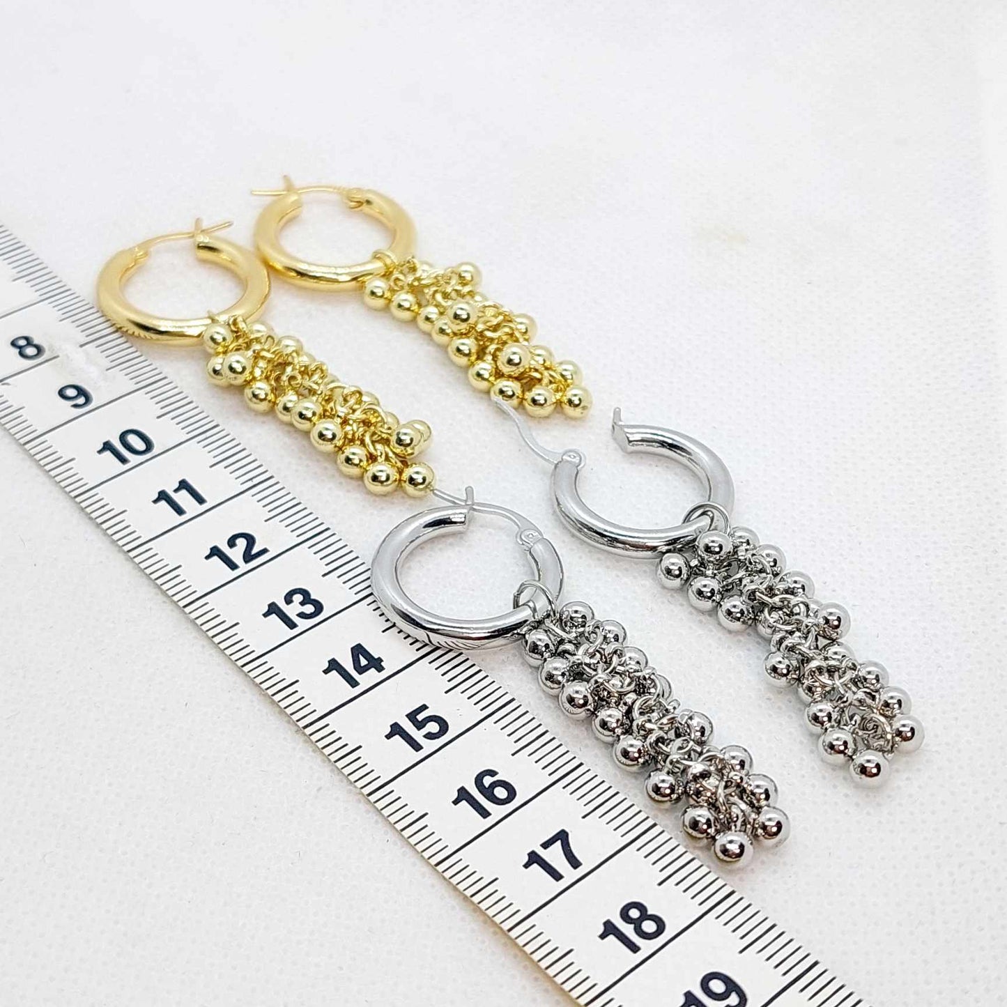 Hoop Dangle Earrings in Gold Plated Stainless Steel