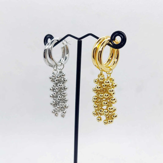 Hoop Dangle Earrings in Gold Plated Stainless Steel