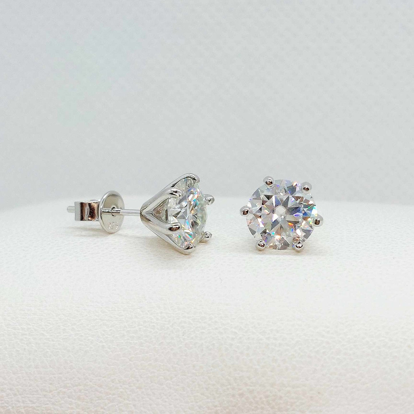 Moissanite 2ct Diamond Earrings in Sterling Silver