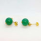 Natural Hetian Jade Dangle Earrings in Gold Plated Stainless Steel