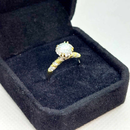 Moissanite 1ct Diamond Ring in Sterling Silver