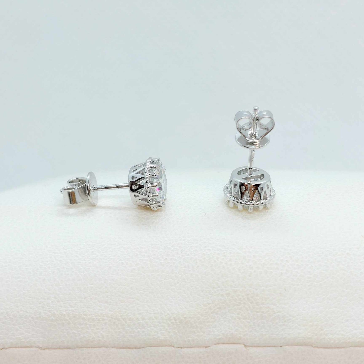 Moissanite 1ct Diamond Earrings in Sterling Silver