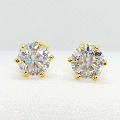 Moissanite 2ct Diamond Earrings in Sterling Silver