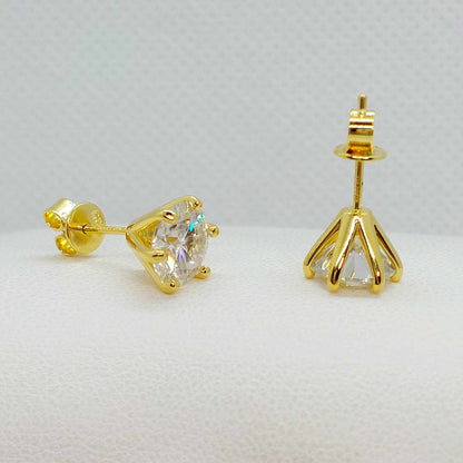 Moissanite 2ct Diamond Earrings in Sterling Silver