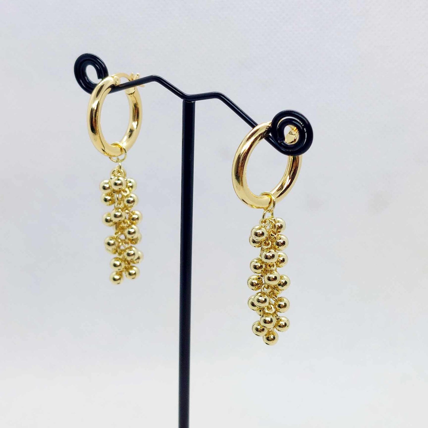 Hoop Dangle Earrings in Gold Plated Stainless Steel