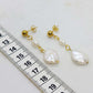 Natural Pearl Dangle Earrings in Gold Plated Stainless Steel