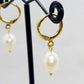 Natural Pearl Dangle Earrings in Gold Plated Stainless Steel