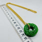 Natural Hetian Jade Pendant with Gold Plated Stainless Steel Chain Necklace