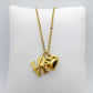 Love and Heart Pendant In Stainless Steel with Gold Plated Chain Necklace