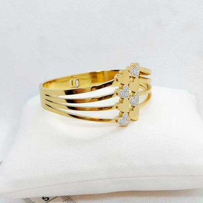 Bangle Bracelet in Gold Plated Stainless Steel