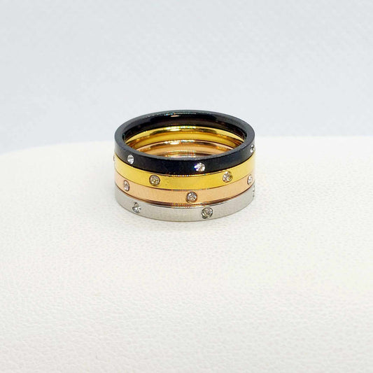 Four in One Ring in Gold Plated Stainless Steel