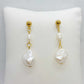 Natural Pearl Dangle Earrings in Gold Plated Stainless Steel