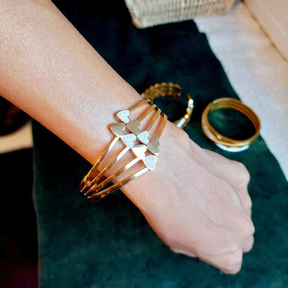 Bangle Bracelet in Gold Plated Stainless Steel
