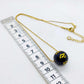 Natural Obsidian Choker Pendant with Gold Plated Stainless Steel Chain Necklace