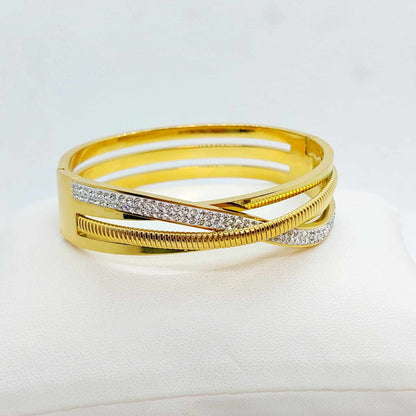 Bangle Bracelet in Gold Plated Stainless Steel